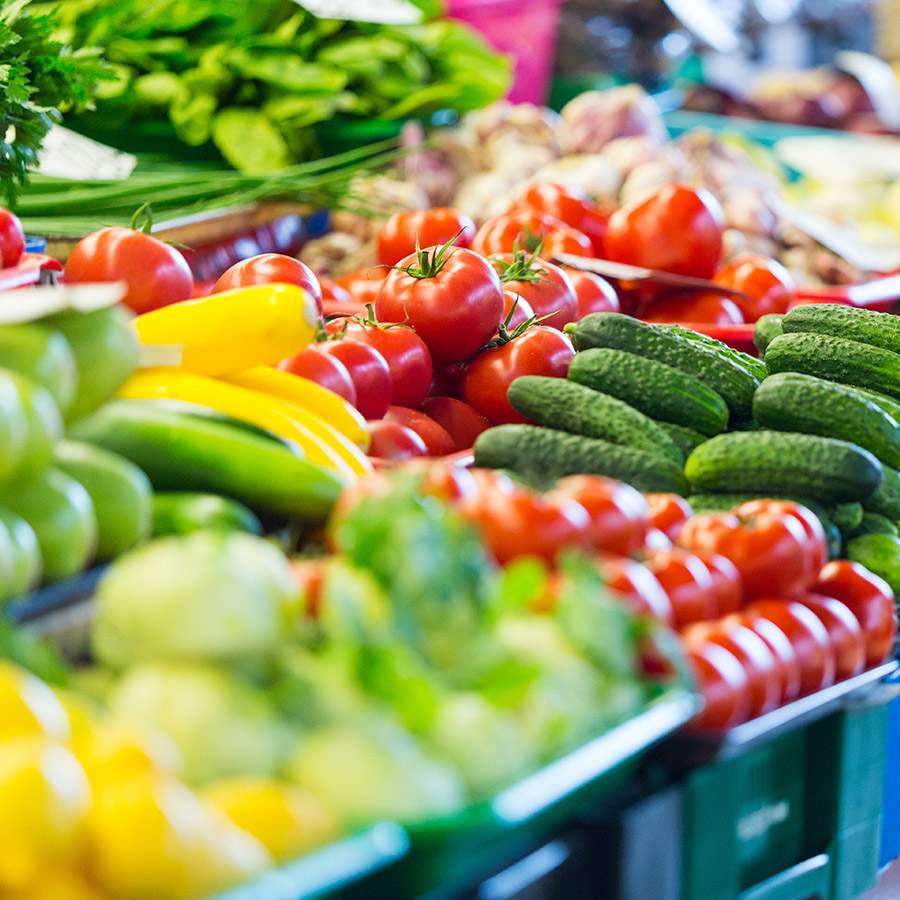 Fresh produce in a market